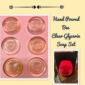 Hand Poured Bee Soap Set, Clear Glycerin Soap, Bee Soap Set